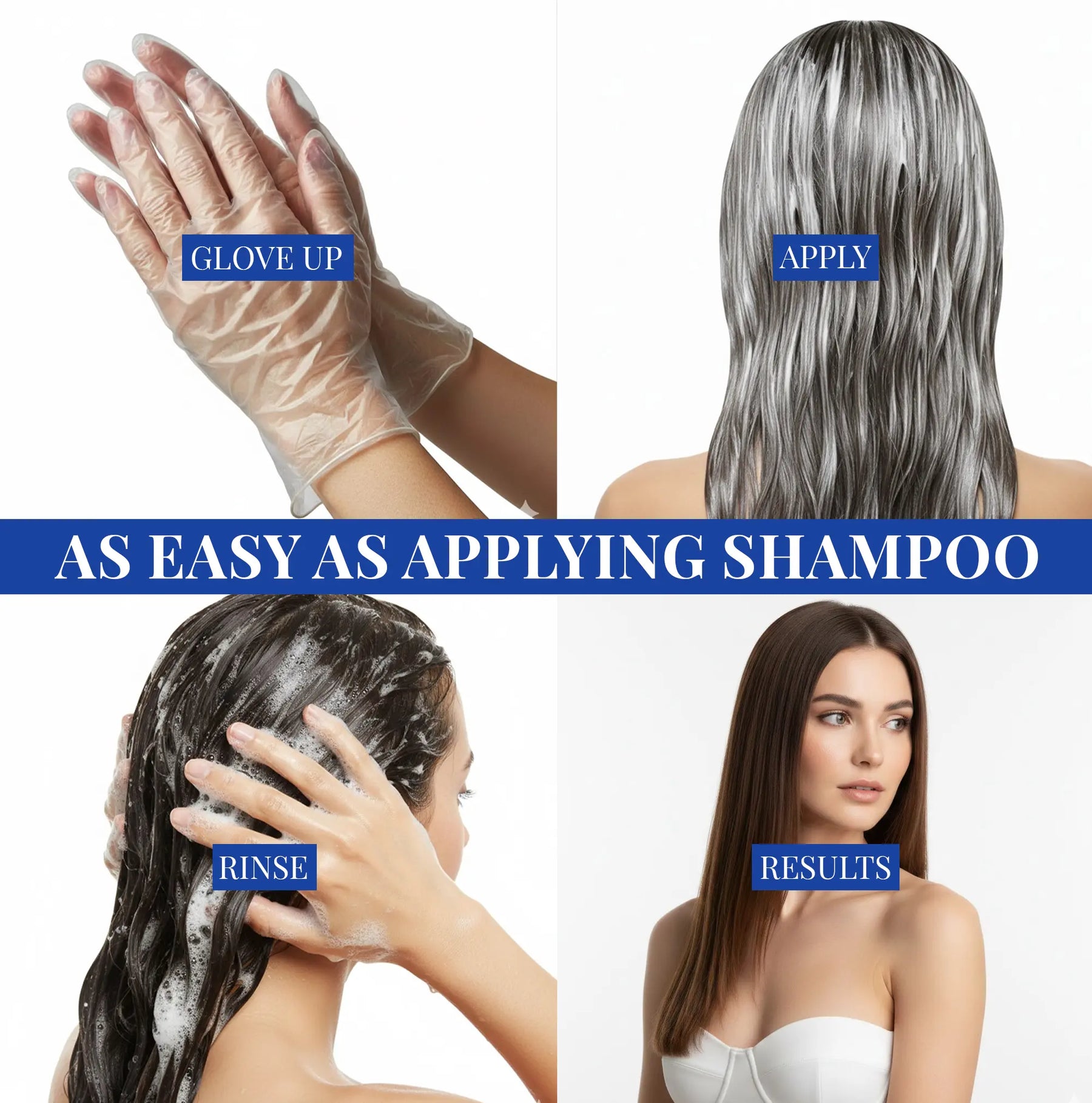 3-in-1 Hair Dye Shampoo – Dark Brown, 5-Minute 100% Grey Coverage, Ammonia-Free, 100ml