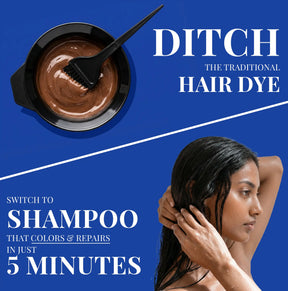 3-in-1 Hair Dye Shampoo – Natural Black, 5-Minute 100% Grey Coverage, Ammonia-Free, 100ml