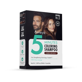3-in-1 Hair Dye Shampoo – Dark Brown, 5-Minute 100% Grey Coverage, Ammonia-Free, 100ml