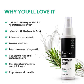 Rosemary Rice Water Hair Spray – Hydrating, Frizz-Control & Growth Support, 100ml