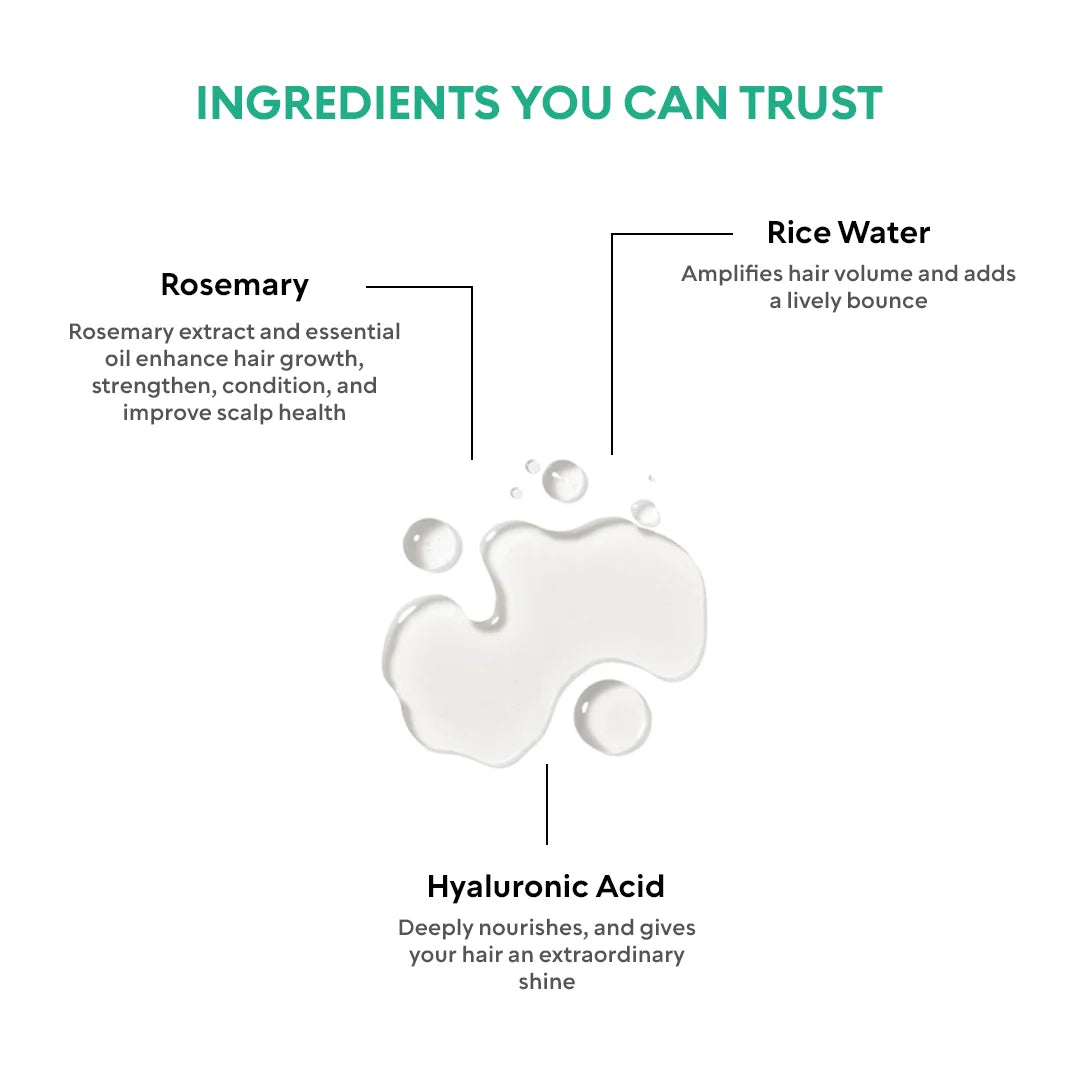 Rosemary Rice Water Hair Spray – Hydrating, Frizz-Control & Growth Support, 100ml