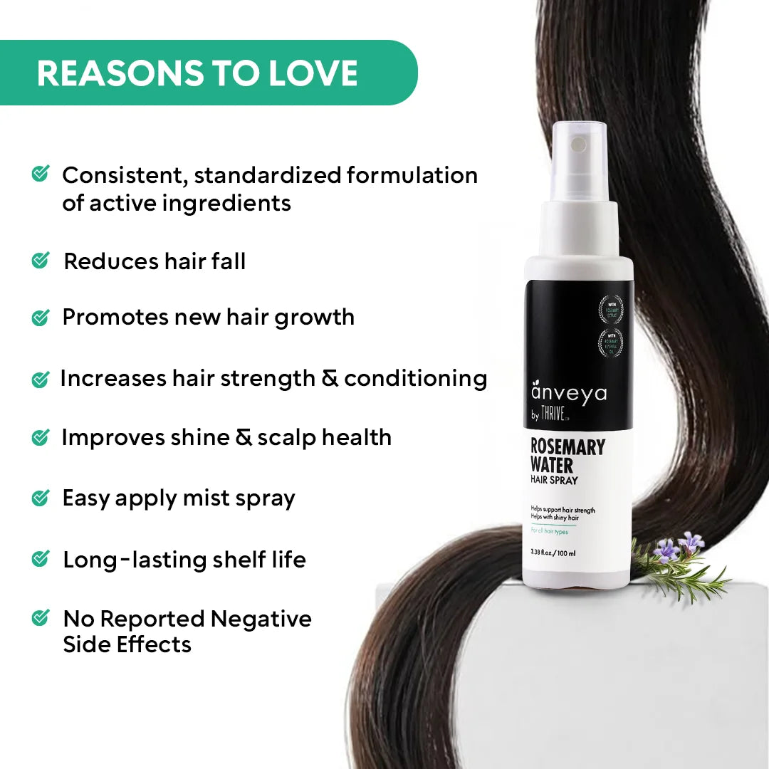 Rosemary Rice Water Hair Spray – Hydrating, Frizz-Control & Growth Support, 100ml